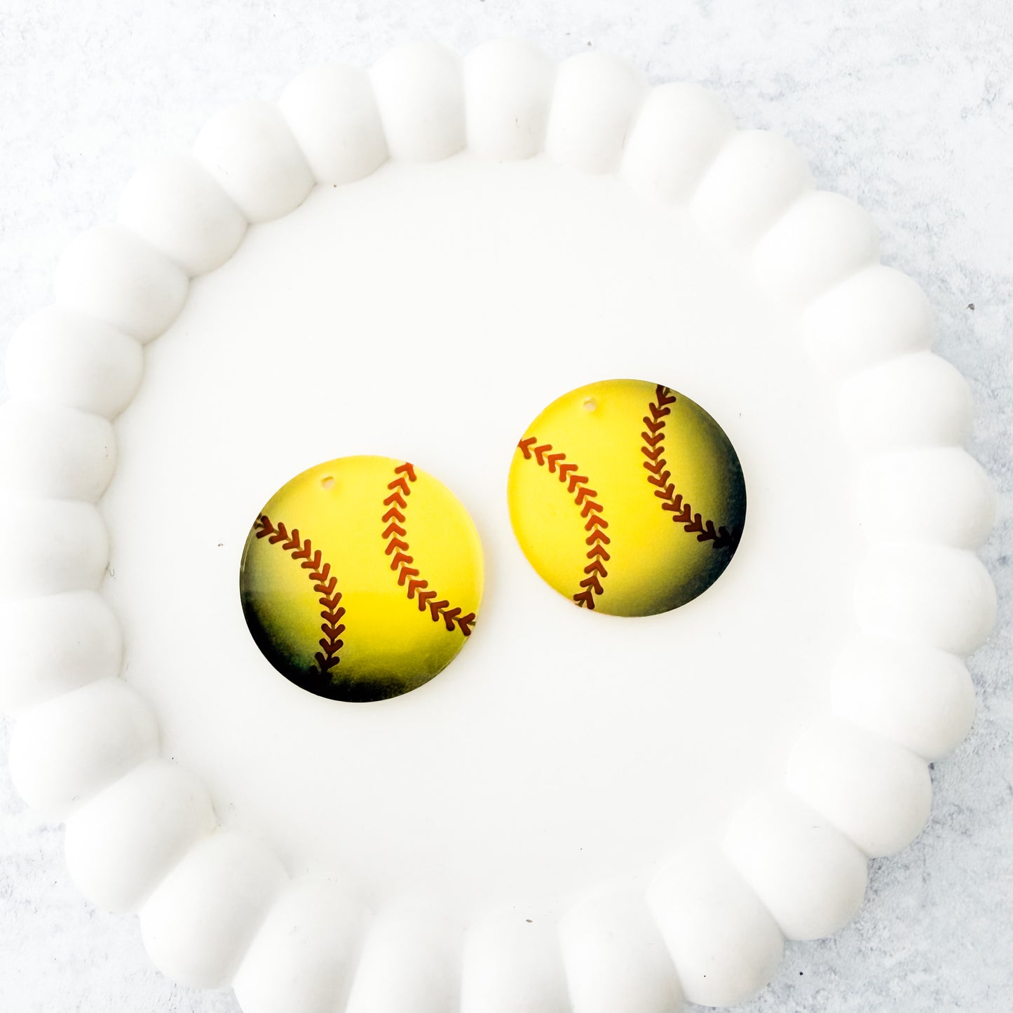 Softball Earring Blank (1 Pair), Acrylic Print & Cut, Laser Blank #9