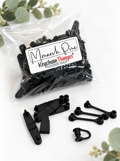 Black Mixed Styles Keychain Thingies®, 100 Pieces, KT #13