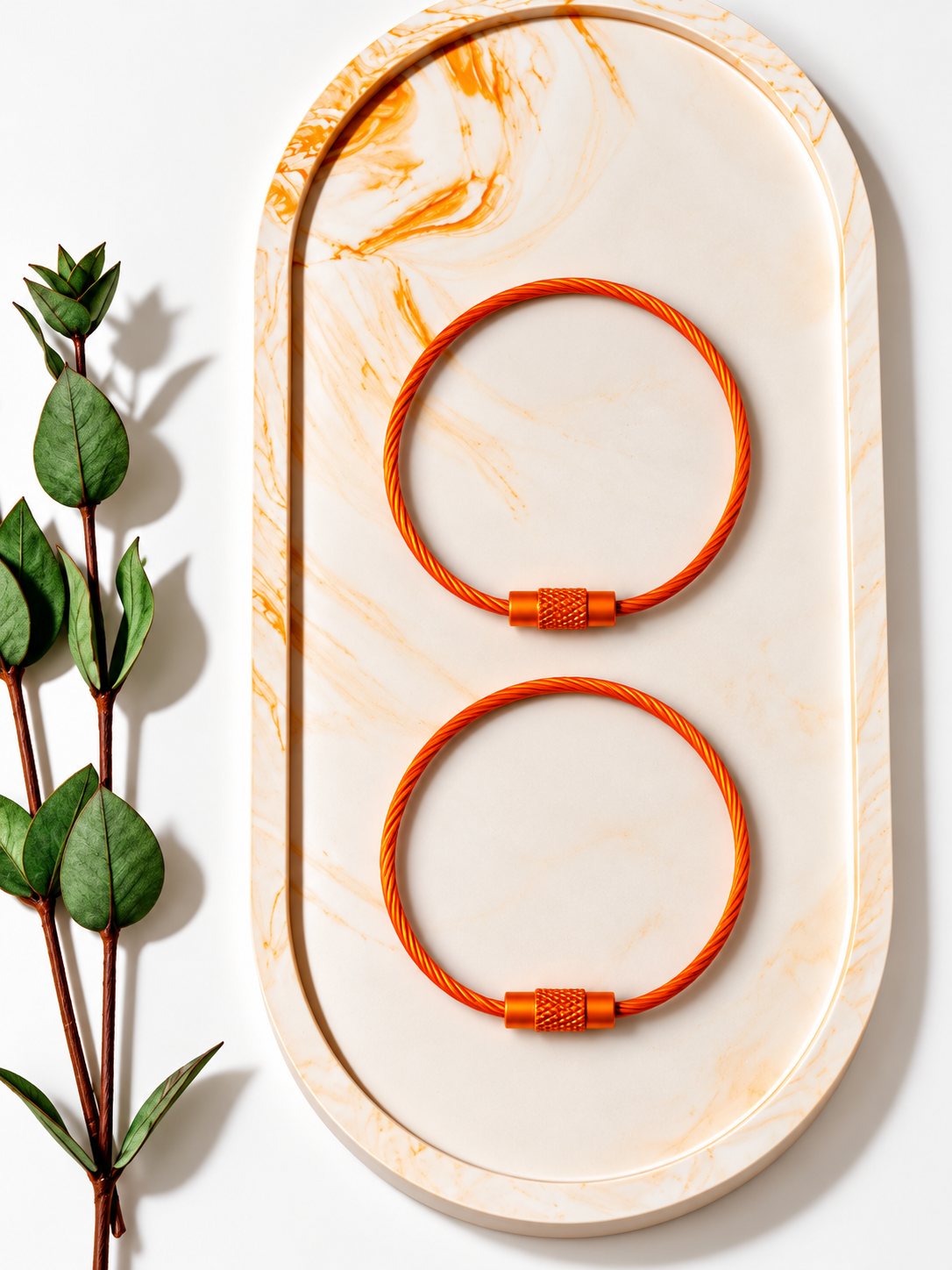 Orange Wire Cable Keychain Thingie, 10 Pieces, KT# 25