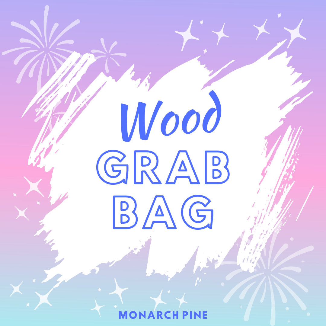 Wood Grab Bag, Wood Blanks & Findings (Pendants, Charms, Connectors, Stud Connectors, and More), Sampler Set Surprise Variety Pack