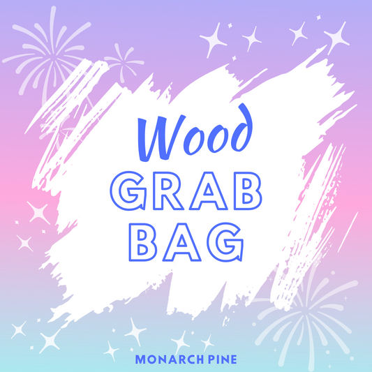 Wood Grab Bag, Wood Blanks & Findings (Pendants, Charms, Connectors, Stud Connectors, and More), Sampler Set Surprise Variety Pack
