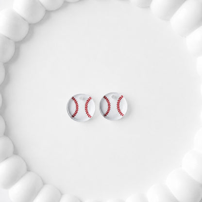 Baseball One-Hole Stud Connector Blank (5 Pairs), Acrylic Print & Cut, Laser Blank #43