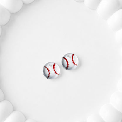 Baseball One-Hole Stud Connector Blank (5 Pairs), Acrylic Print & Cut, Laser Blank #43