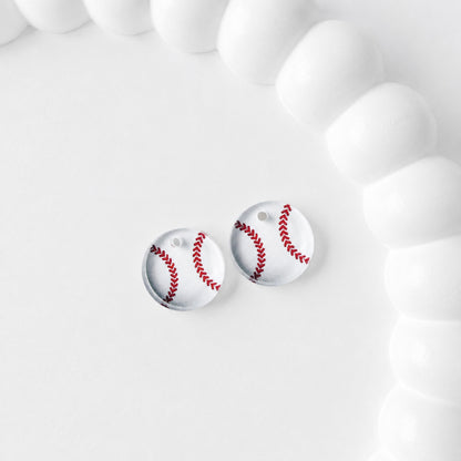 Baseball One-Hole Stud Connector Blank (5 Pairs), Acrylic Print & Cut, Laser Blank #43