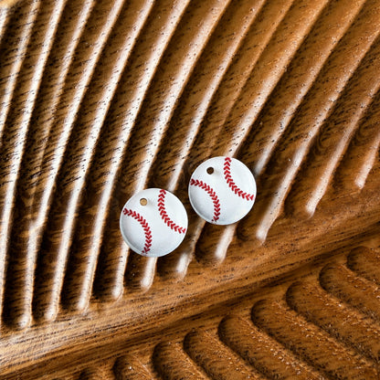 Baseball One-Hole Stud Connector Blank (5 Pairs), Acrylic Print & Cut, Laser Blank #43