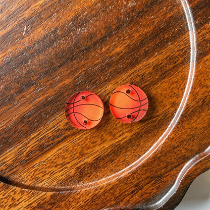 Basketball Two-Hole Connector Blank (5 Pairs), Acrylic Print & Cut, Laser Blank #46