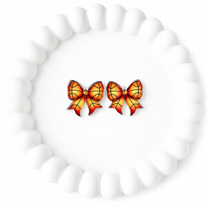 Petite Basketball Statement Bow Earring Blank (1 Pair), Acrylic Print & Cut, Laser Blank #35