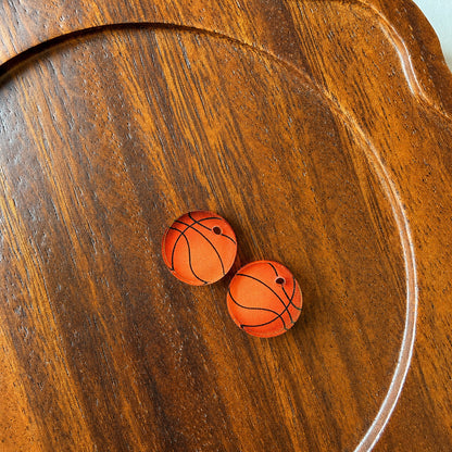 Basketball One-Hole Stud Connector Blank (5 Pairs), Acrylic Print & Cut, Laser Blank #38