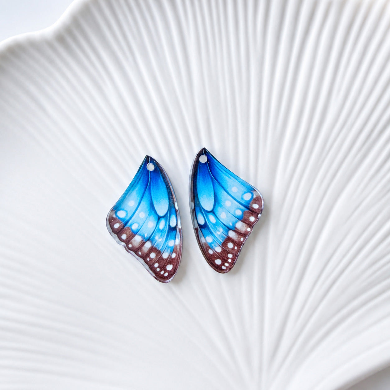 Blue Butterfly Wings Earring Blank (1 Pair), Acrylic Print & Cut, Laser Blank #67