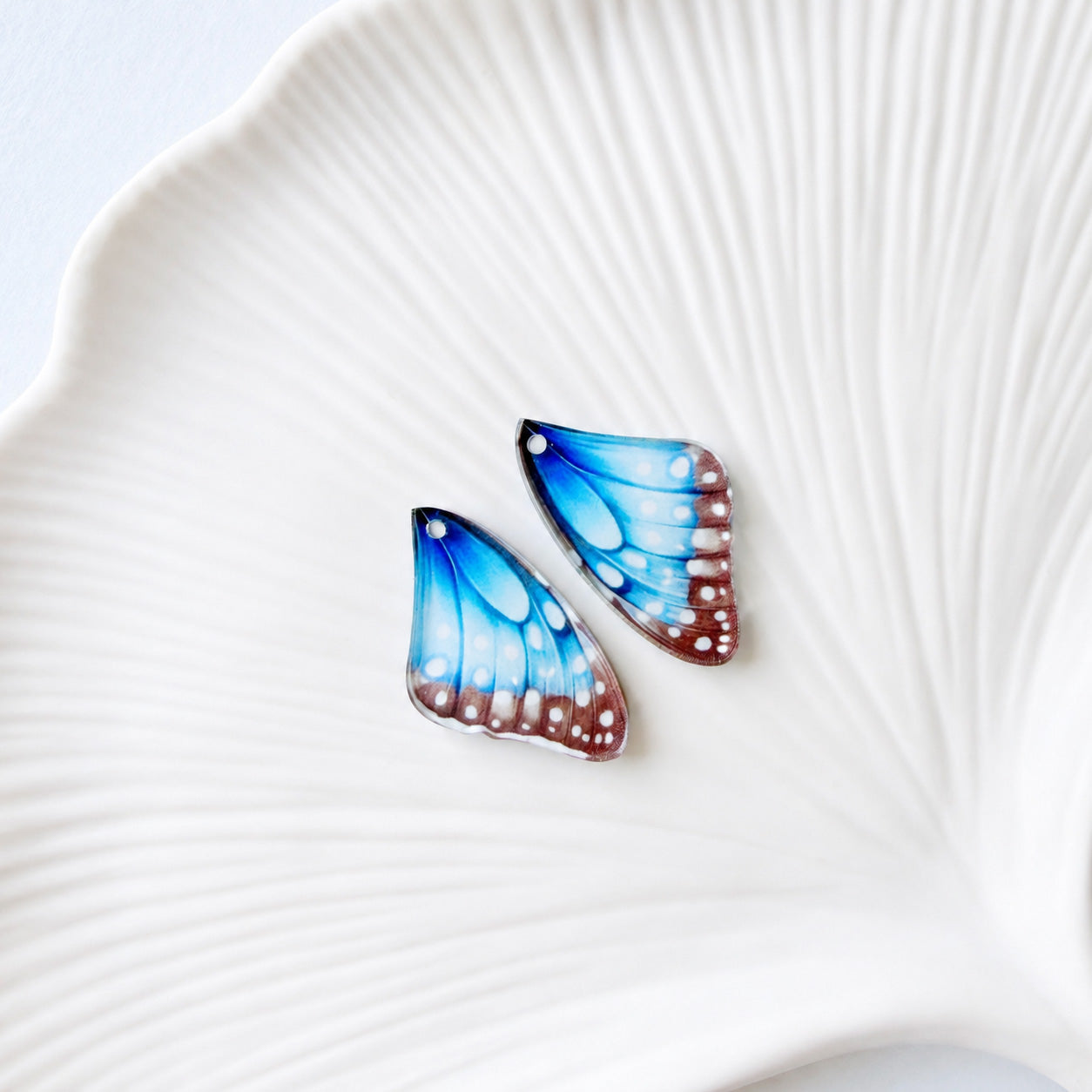 Blue Butterfly Wings Earring Blank (1 Pair), Acrylic Print & Cut, Laser Blank #67