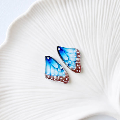 Blue Butterfly Wings Earring Blank (1 Pair), Acrylic Print & Cut, Laser Blank #67