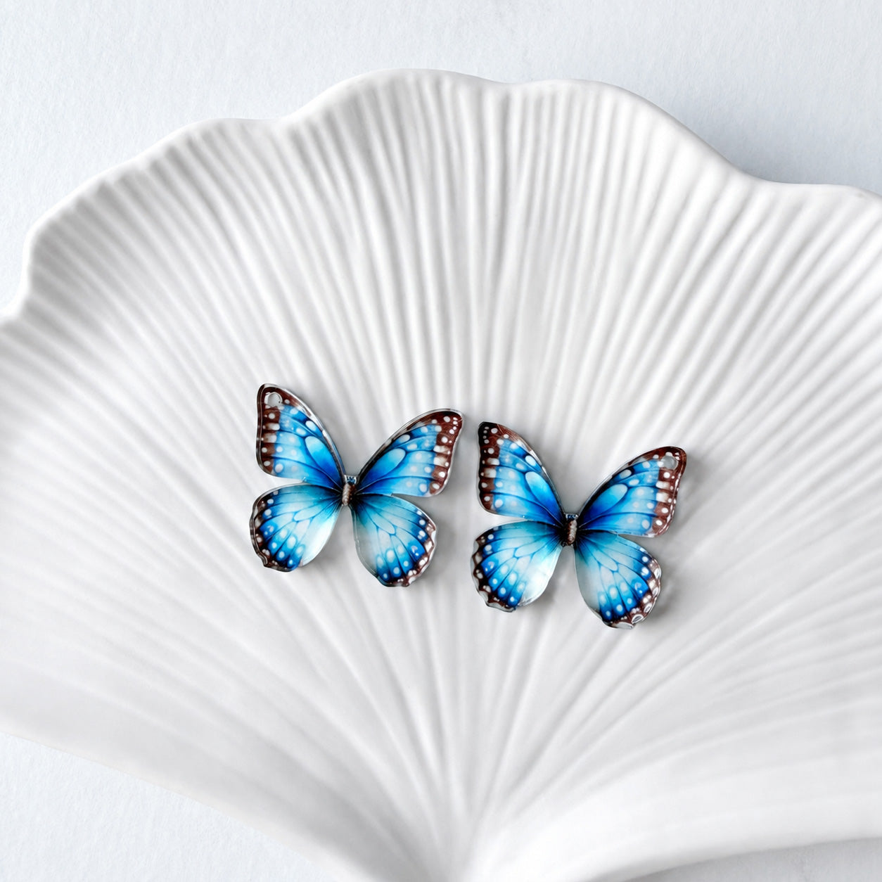 Blue Butterfly Earring Blank (1 Pair), Acrylic Print & Cut, Laser Blank #64