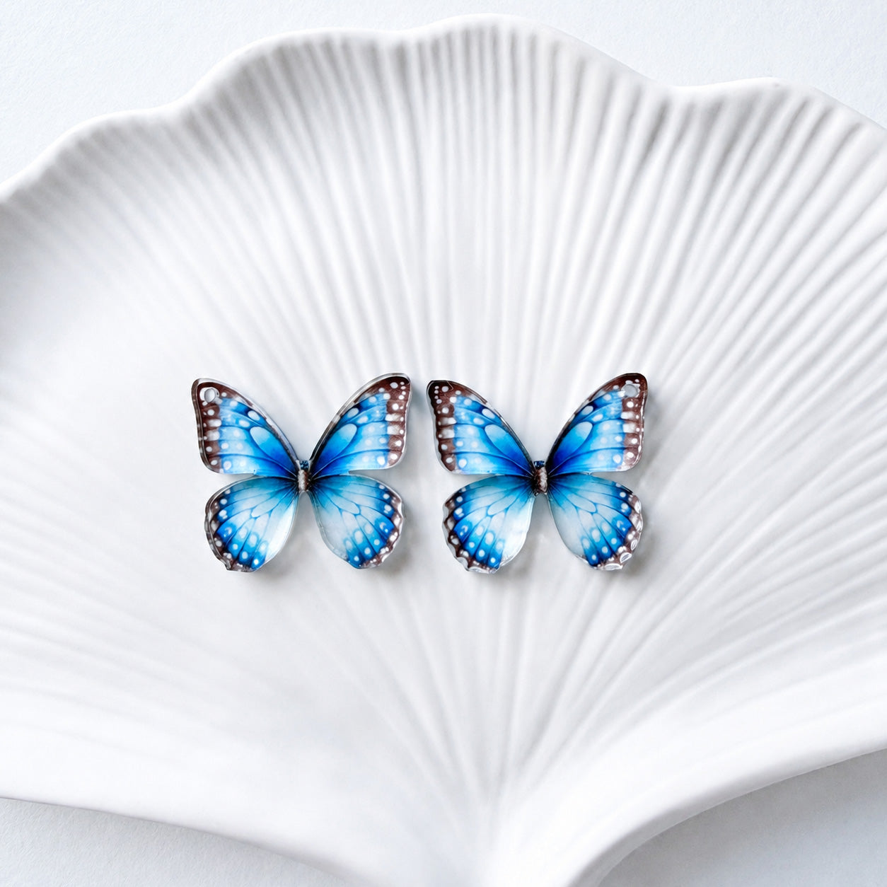 Blue Butterfly Earring Blank (1 Pair), Acrylic Print & Cut, Laser Blank #64