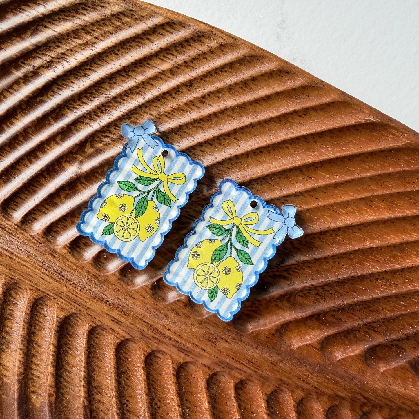 Blue Lemonade Earring Blank (1 Pair), Acrylic Print & Cut, Laser Blank #54