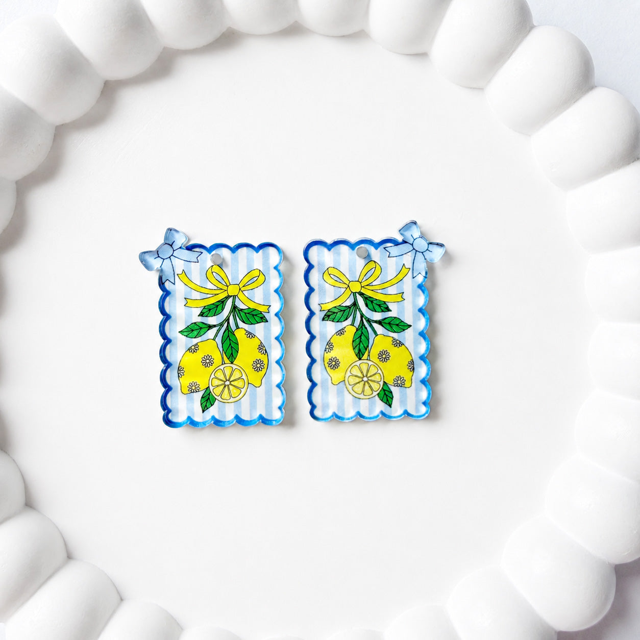 Blue Lemonade Earring Blank (1 Pair), Acrylic Print & Cut, Laser Blank #54