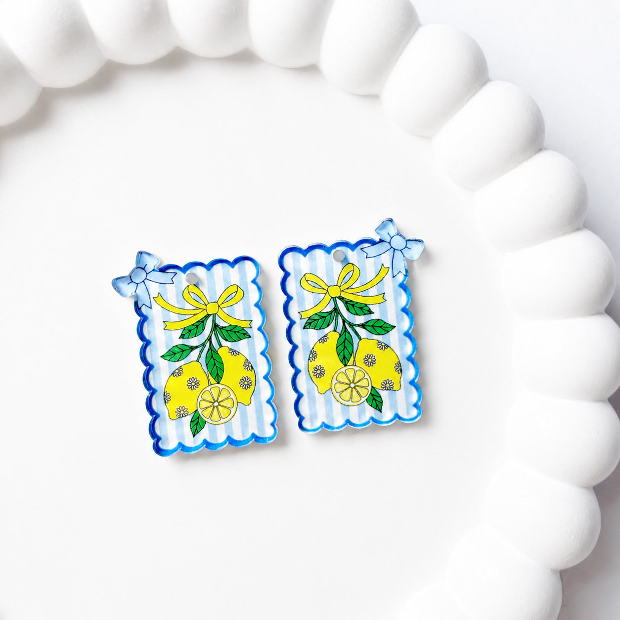 Blue Lemonade Earring Blank (1 Pair), Acrylic Print & Cut, Laser Blank #54