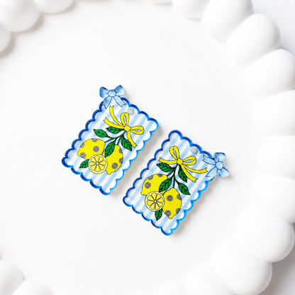 Blue Lemonade Earring Blank (1 Pair), Acrylic Print & Cut, Laser Blank #54