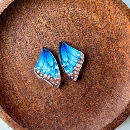 Blue Butterfly Wings Earring Blank (1 Pair), Acrylic Print & Cut, Laser Blank #67