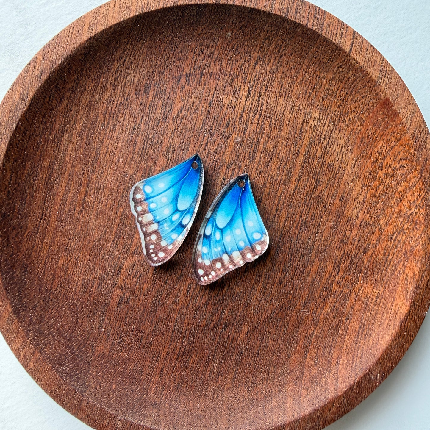 Blue Butterfly Wings Earring Blank (1 Pair), Acrylic Print & Cut, Laser Blank #67