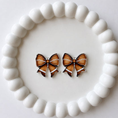 Petite Football Statement Bow Earring Blank (1 Pair), Acrylic Print & Cut, Laser Blank #32