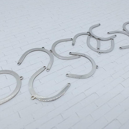 Classic Style Silver Stainless Steel Arch Connector, 10 Pieces