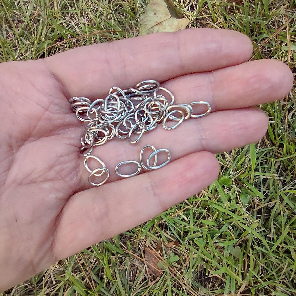 Silver 10x6mm OVAL Bulk Stainless Steel Jump Rings (18 gauge), 100 Pieces, Jump Ring #58