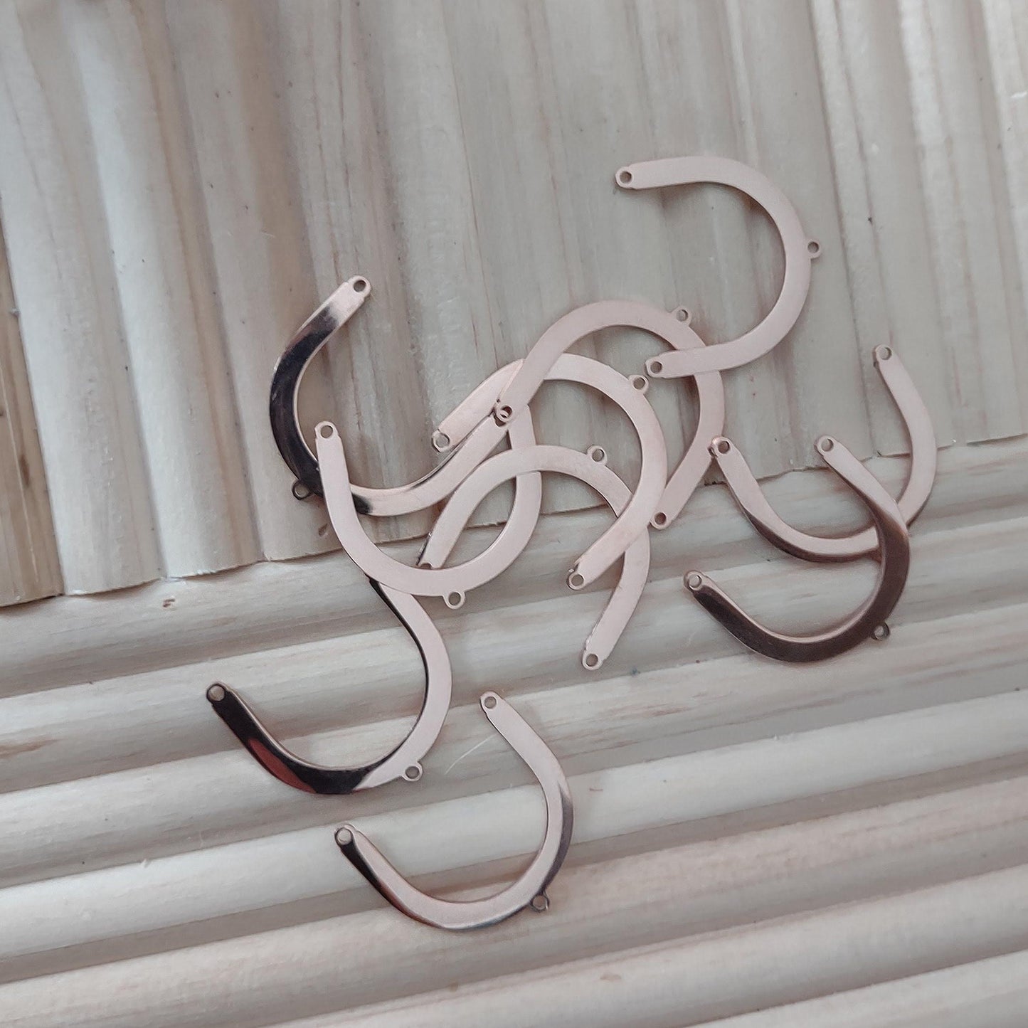 Classic Rose Gold Stainless Arch Connector, 10 Pieces