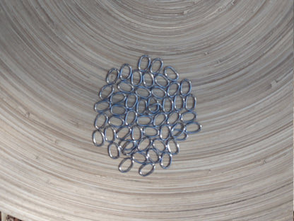 SILVER 8mm x 6mm OVAL Bulk Stainless Steel Jump Rings (18 gauge), 100 Pieces, Jump Ring #64