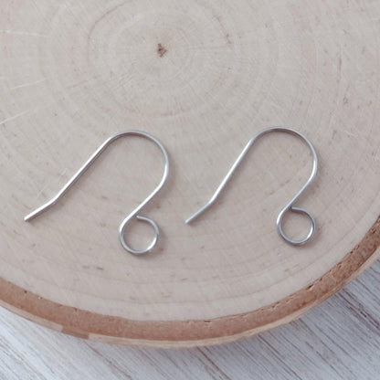 Silver Statement Large Loop Stainless Steel Ear Wires (6mm), 20 Pieces