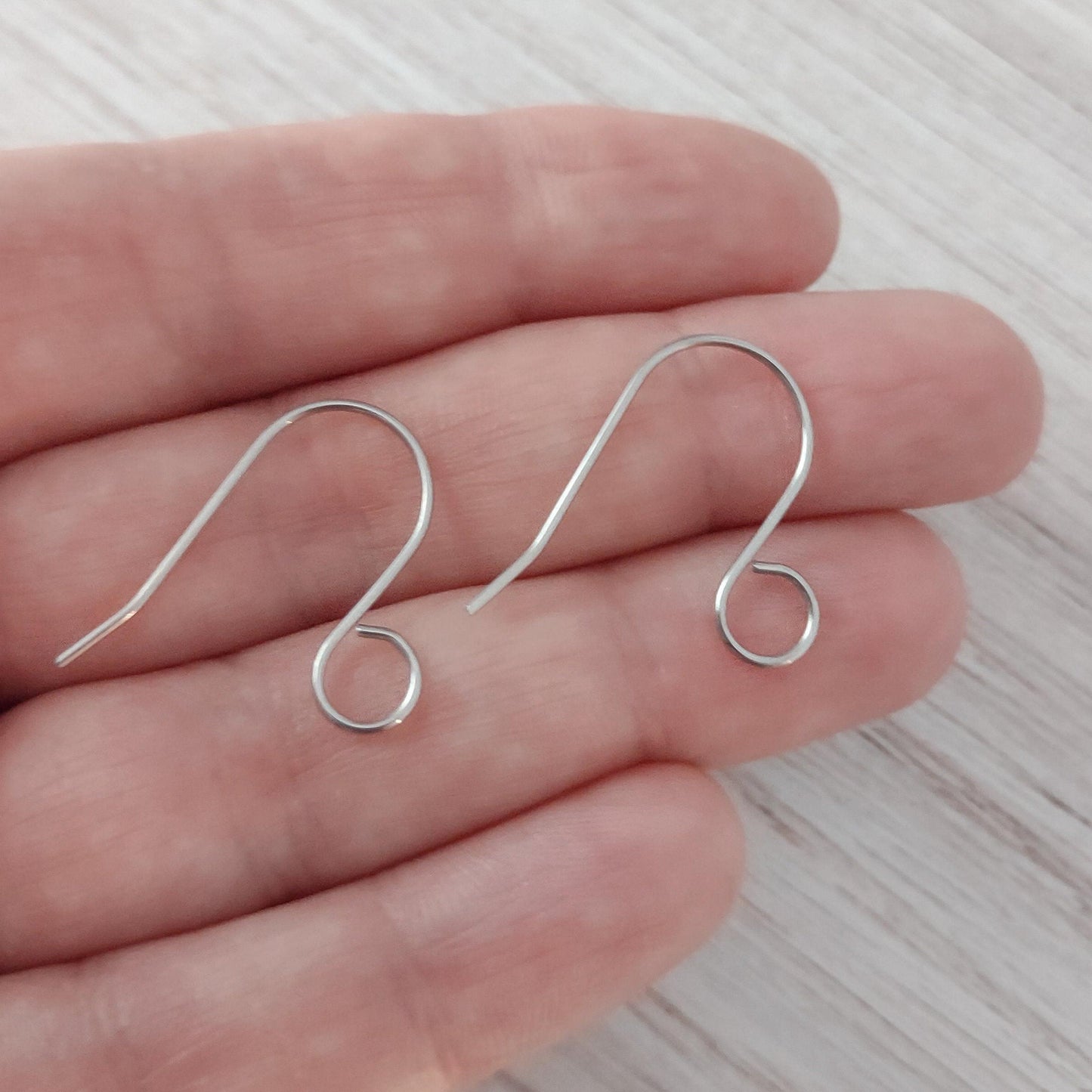 Silver Statement Large Loop Stainless Steel Ear Wires (6mm), 20 Pieces