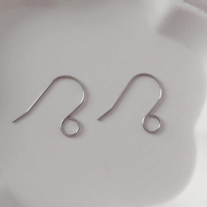 Silver Statement Large Loop Stainless Steel Ear Wires (6mm), 20 Pieces