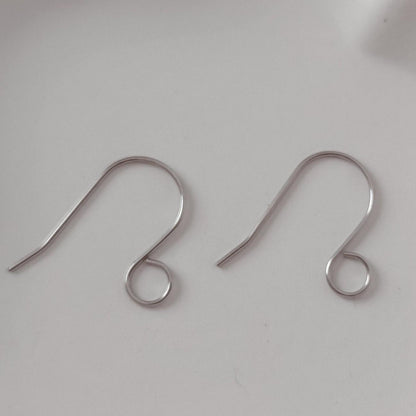 Silver Statement Large Loop Stainless Steel Ear Wires (6mm), 20 Pieces