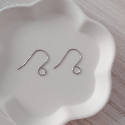 Silver Statement Large Loop Stainless Steel Ear Wires (6mm), 20 Pieces