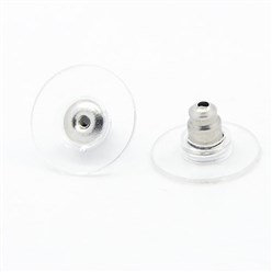 Bulk Silver Bullet Clutch Style Stainless Steel Earring Backs, 100 Pieces
