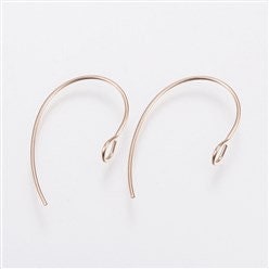Rose Gold Modern Forward-Facing Stainless Steel Ear Wires, 20 Pieces