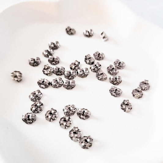 BULK Grade 1 Titanium Earring Backs, 50 Pieces, Back #8
