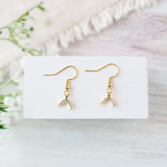 Gold Pinch Bail Stainless Steel Ear Wires, 20 Pieces