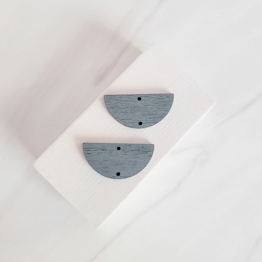 Gray Wooden Semicircle Connectors, 10 Pieces, Wood #43