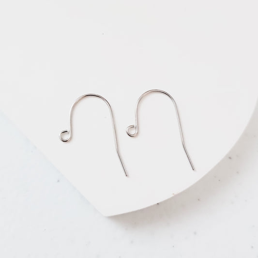 Silver Minimalist Sheperds Stainless Steel Earring Hooks, 20 Pieces