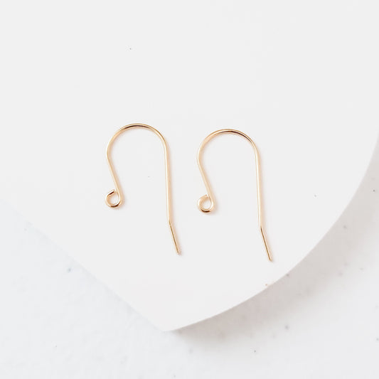 Gold Minimalist Sheperds Stainless Steel Earring Hooks, 20 Pieces