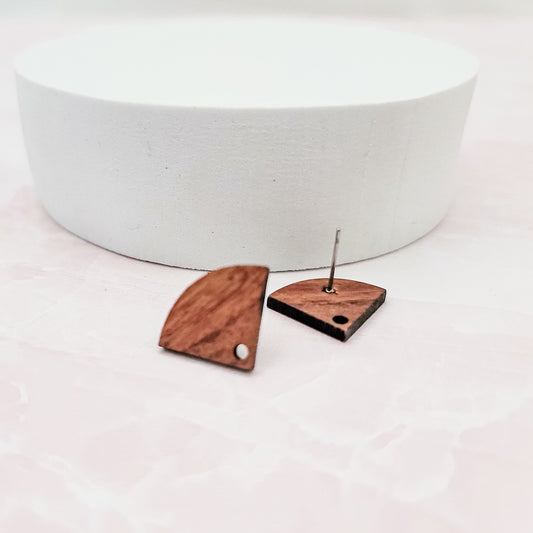 Walnut Wooden Rounded Fan, 10 Pieces, Wood #14