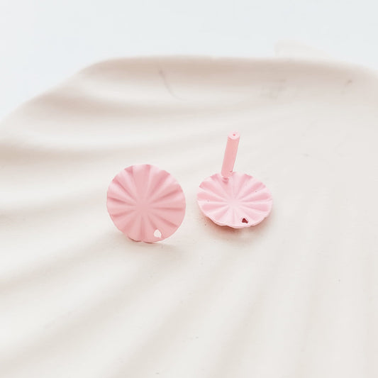 BLUSH PINK Starburst Circle Stud Connectors (17 mm), 10 Pieces, Stud #202