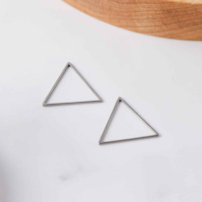 Silver Stainless Triangle Linking Rings (Smooth), 10 Pieces