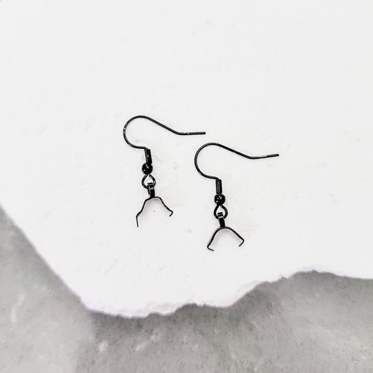 Black Pinch Bail Stainless Steel Ear Wires, 20 Pieces