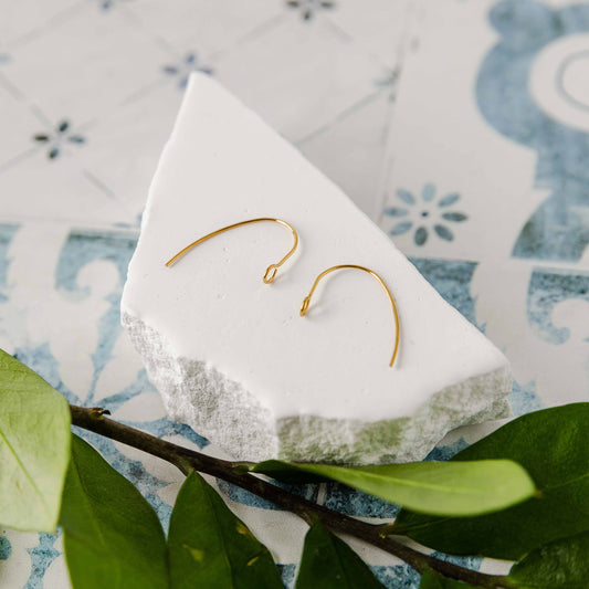 Gold Modern Forward-Facing Stainless Steel Ear Wires, 20 Pieces