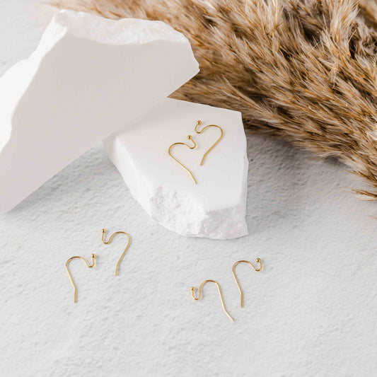 Gold Regular Loop Ball Style Stainless Steel Earring Hooks, 20 Pieces