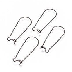 Black 33mm Kidney Ear Wires, 20 Pieces