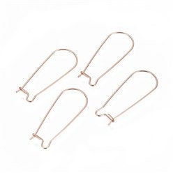 Rose Gold 33mm Kidney Ear Wires, 20 Pieces