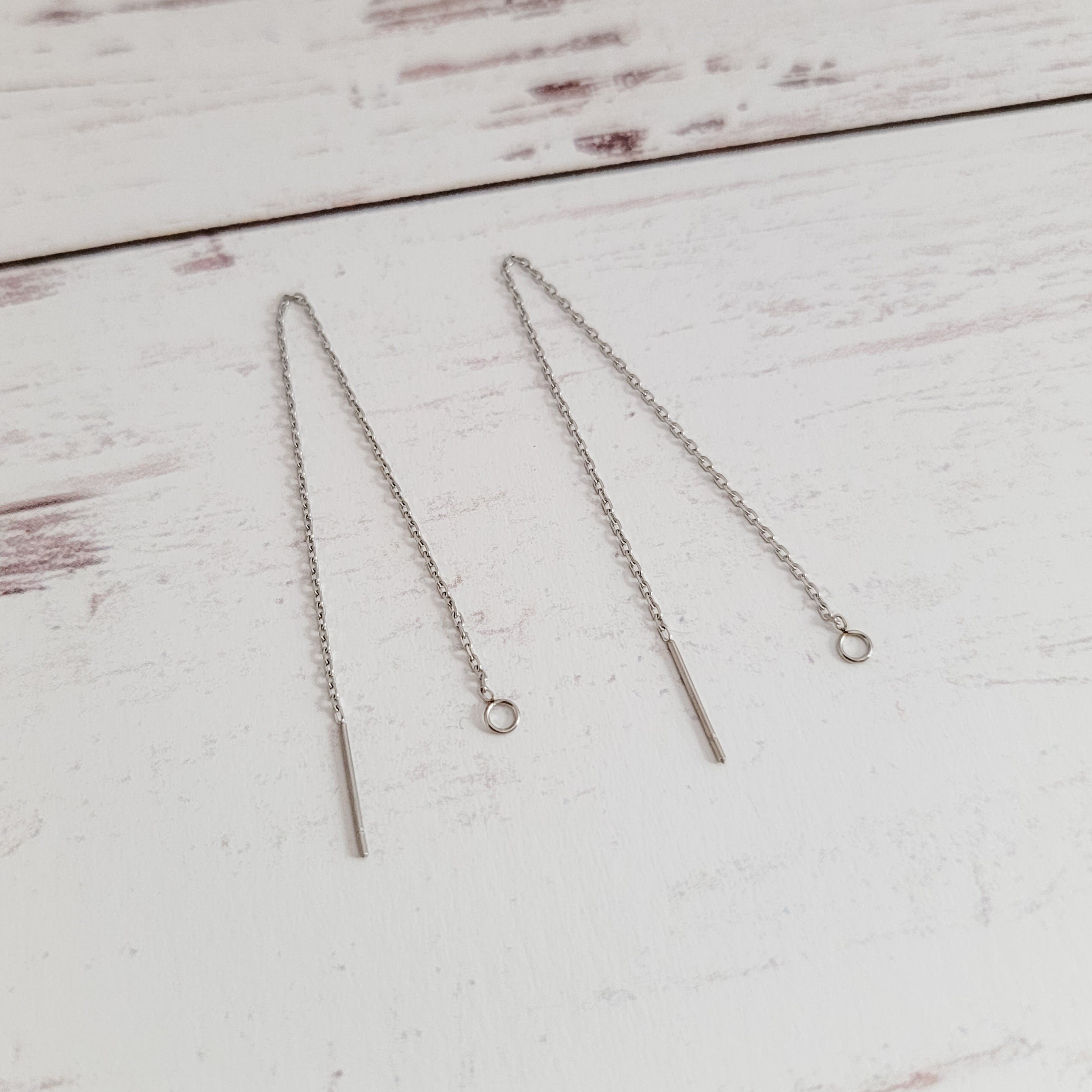Silver Threader Stainless Steel Chain With Connector Loops (Ear Thread ...