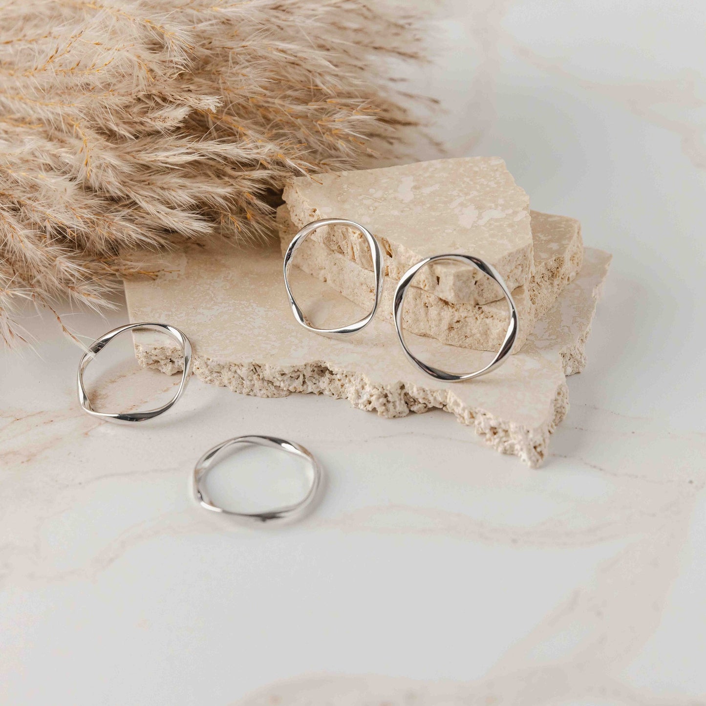 12mm Silver Circle Alloy Twisted Linking Rings, 10 Pieces